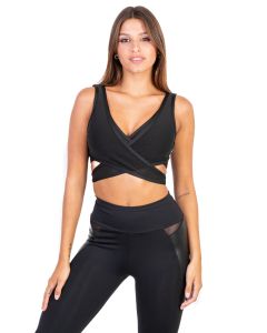 Top Deportivo Lycra+Microtul Lele Negro