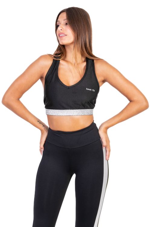 Top Lycra Brillante Radiente Silver